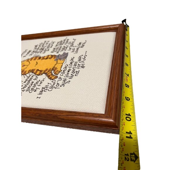 Framed Janlynn Beloved Cat Finished Cross Stitch Art 13" x 11" Wood Frame - Picture 5 of 5